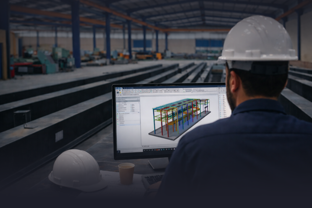 alt="Steel Fabrication - تولید و ساخت فولاد با دقت بالا، خدمات مهندسی و ساخت سازه‌های فلزی با کیفیت و استانداردهای صنعتی"